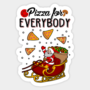 Pizza For Everybody Funny Christmas Sweater Sticker